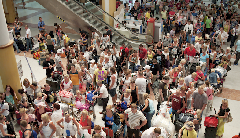 airport busy for travellers